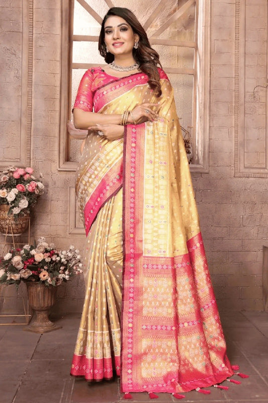 Gold Woven Pure Banarasi Tissue Silk Traditional Saree NCSD12510132