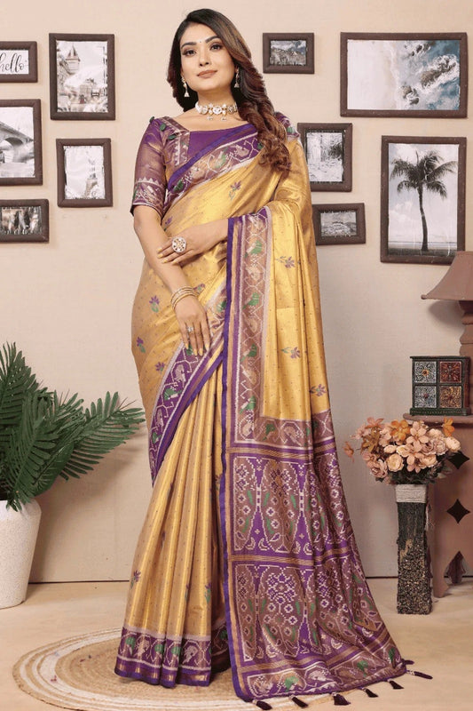 Gold Woven Pure Banarasi Tissue Silk Traditional Saree NCSD12510139