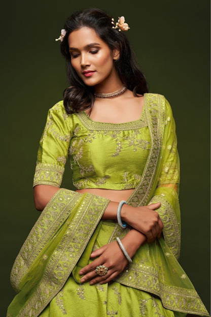 Green Art Silk Lehenga Choli NCLC10110338