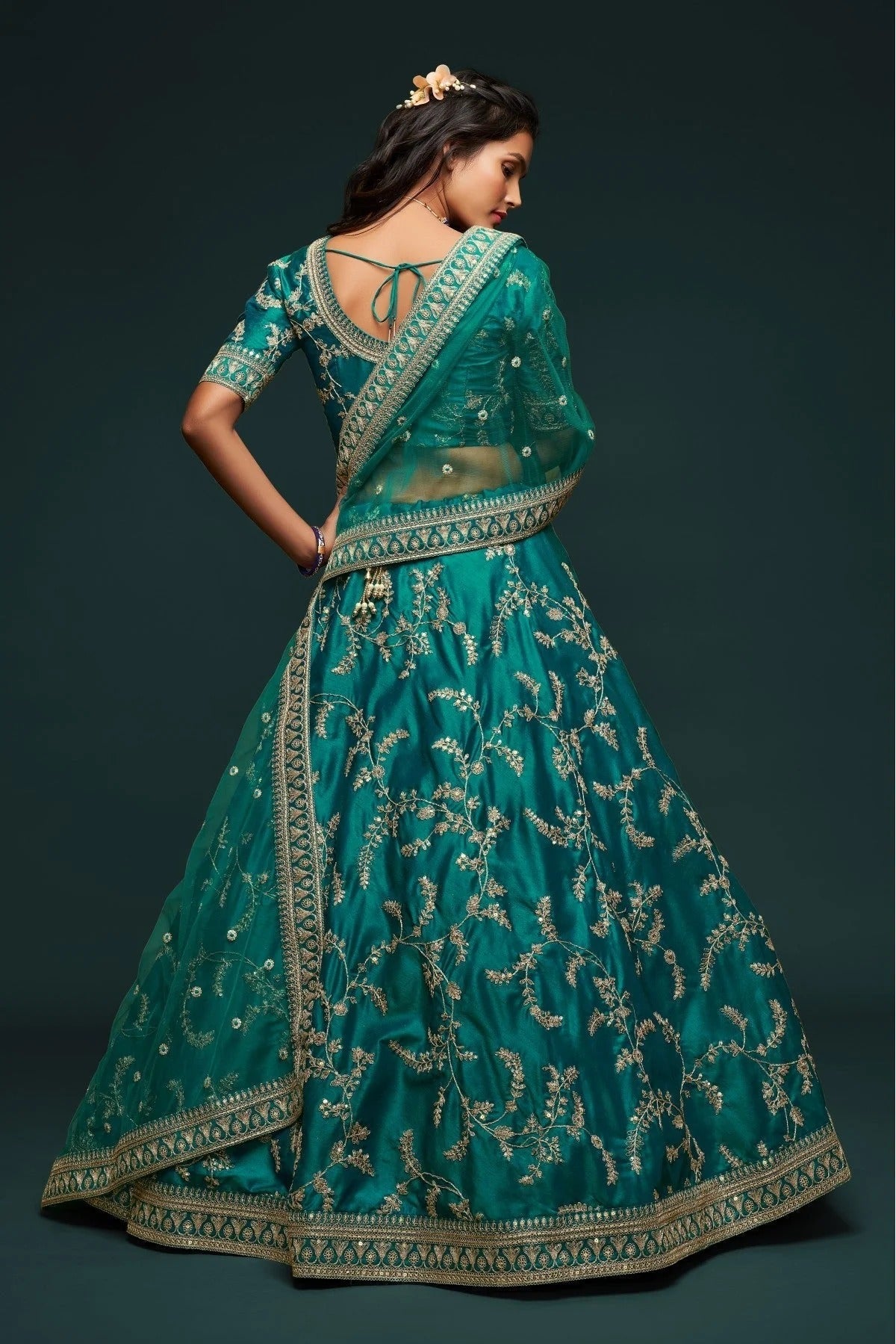 Green Art Silk Lehenga Choli NCLC10110347