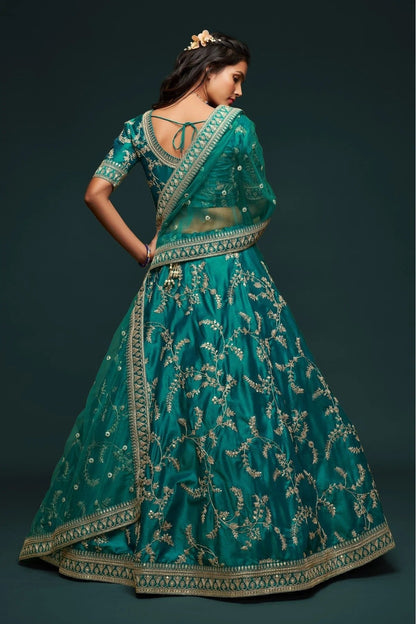 Green Art Silk Lehenga Choli NCLC10110347