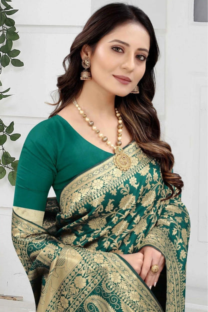 Green Banarasi Art Silk Woven Saree NCSD11210842