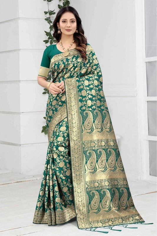 Green Banarasi Art Silk Woven Saree NCSD11210842