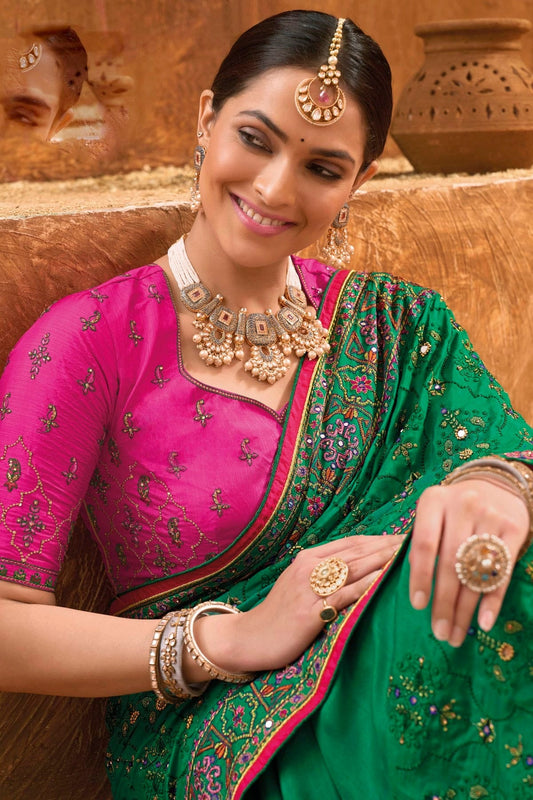 Green Banarasi Silk Saree NCSD11112485