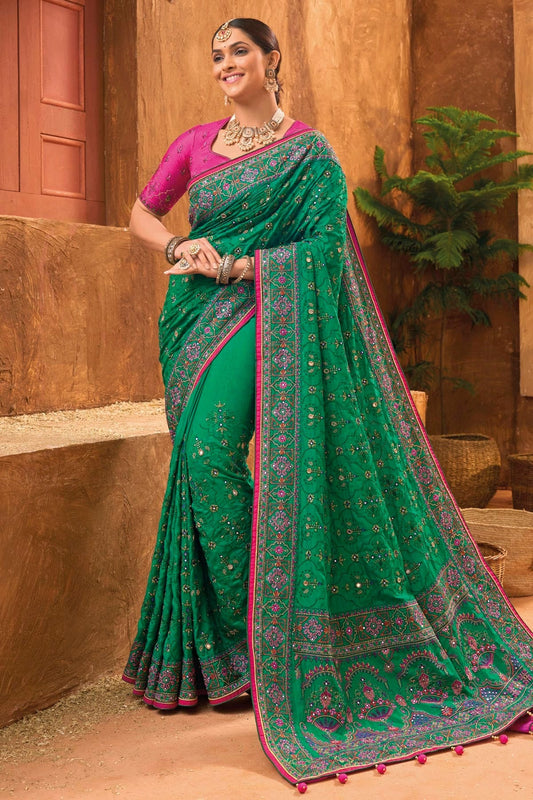 Green Banarasi Silk Saree NCSD11112485