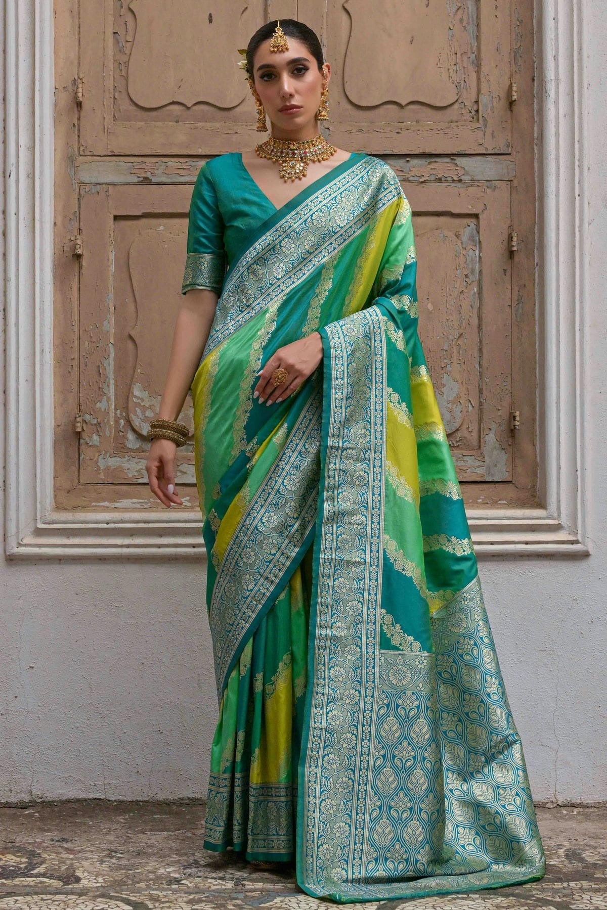 Green Banarasi Silk Traditional Saree NCSD12610145