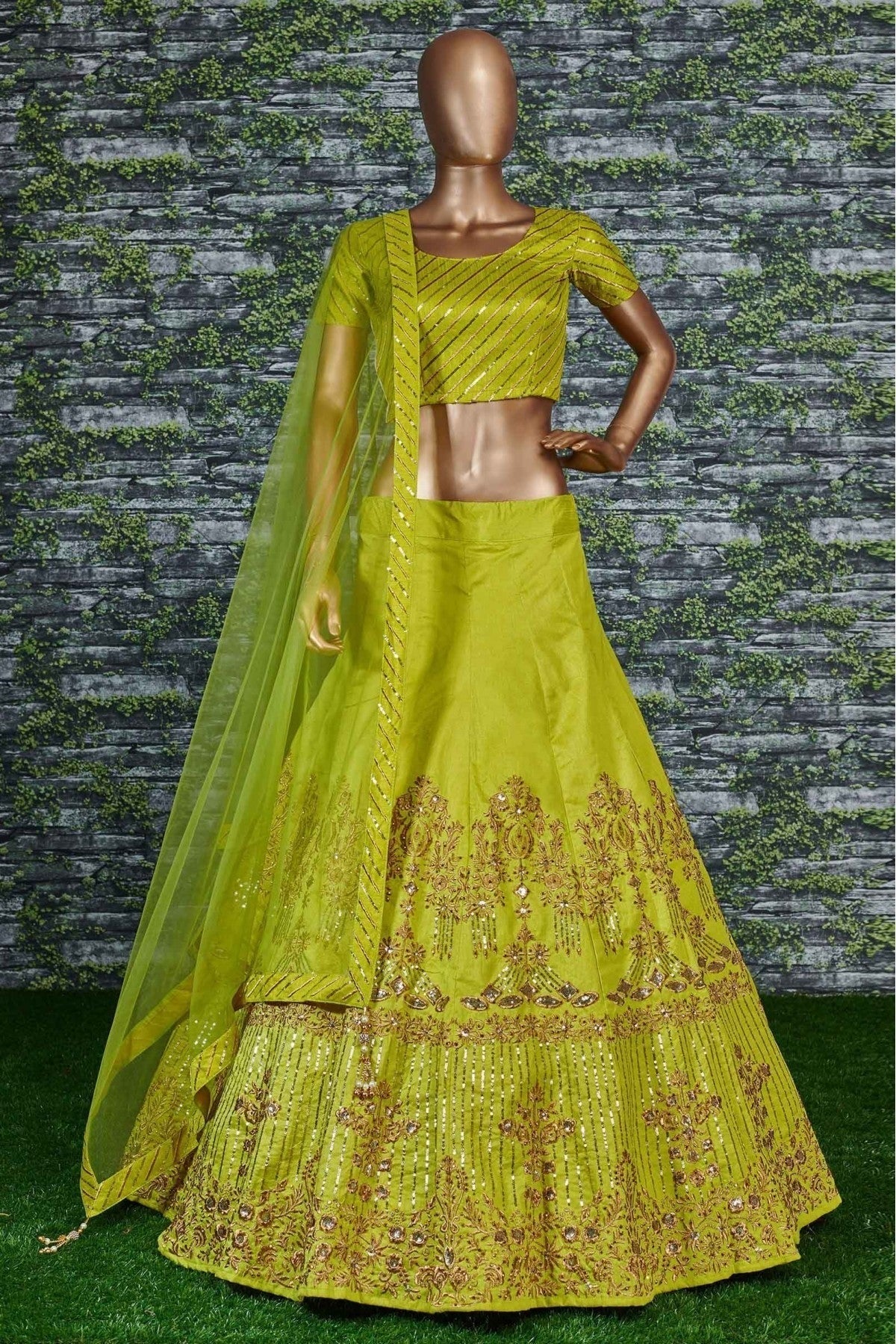 Green Banglory Silk Lehenga Choli NCLC10110278
