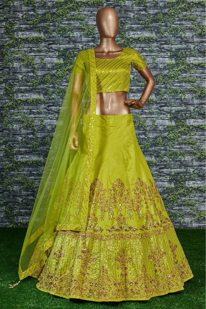Green Banglory Silk Lehenga Choli NCLC10110278