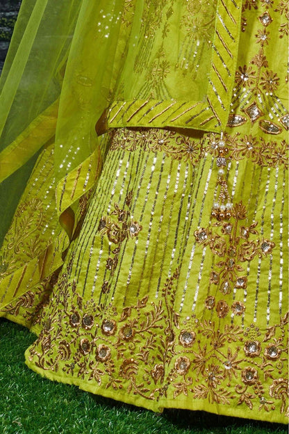 Green Banglory Silk Lehenga Choli NCLC10110278