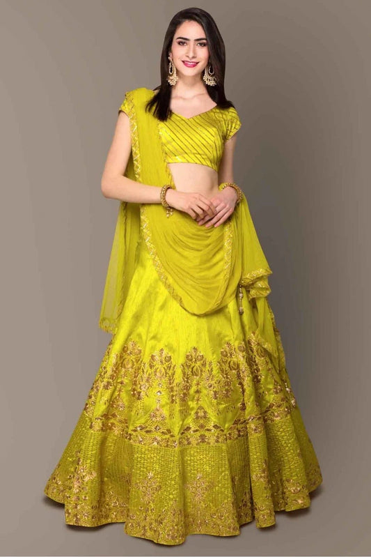 Green Banglory Silk Lehenga Choli NCLC10110278