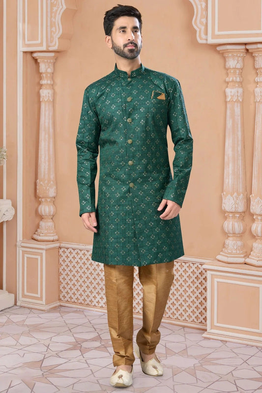 Green Champion Silk Sherwani NCSH10410255
