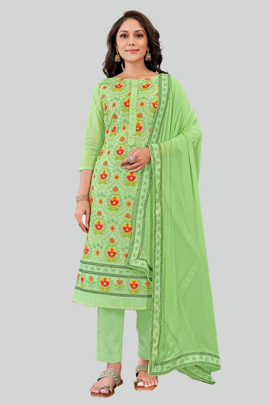 Green Chanderi Silk Pant Style Suit NCSM11112400