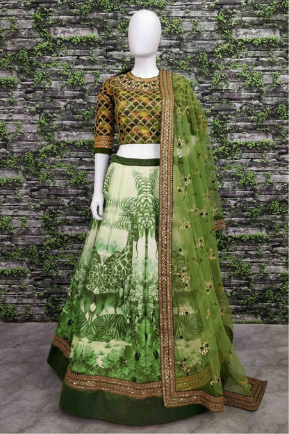 Green Chennai Silk Lehenga Choli NCLC10110286