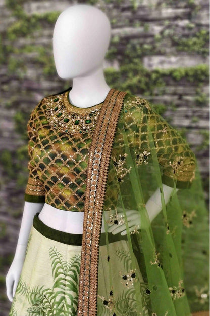Green Chennai Silk Lehenga Choli NCLC10110286