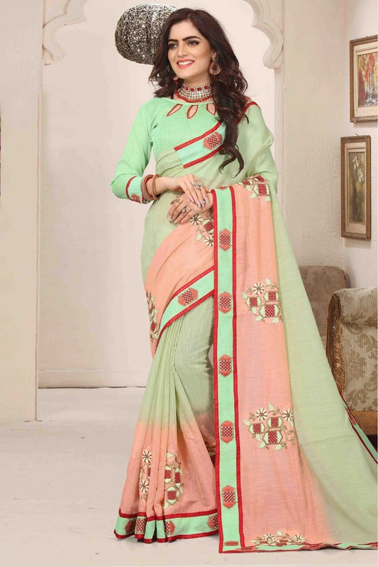Green Cotton Silk Designer Saree NCSD11210627
