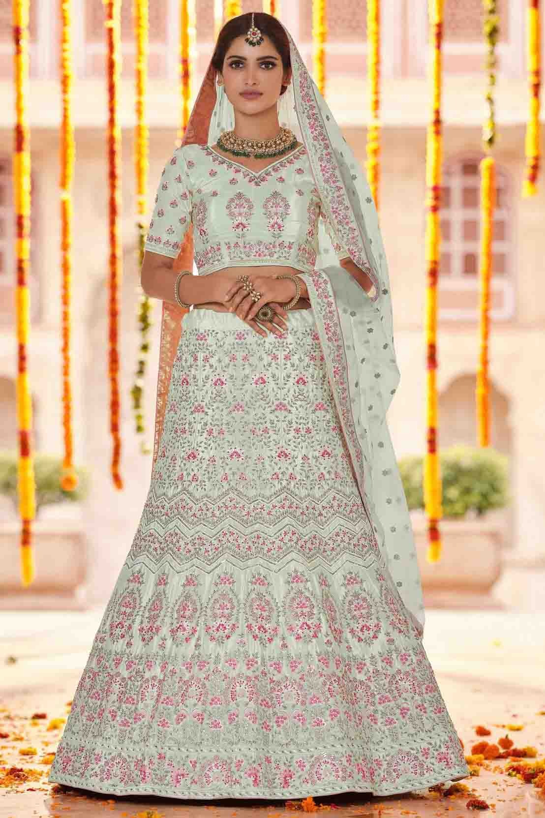 Green Crepe Sequins Lehenga Choli NCLC10810429