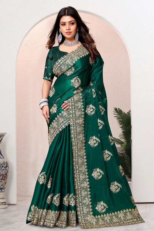 Green Crepe Silk Saree NCSD10910239