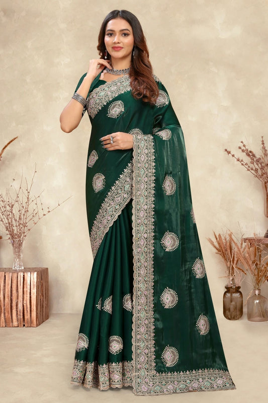 Green Crepe Silk Saree NCSD10910244