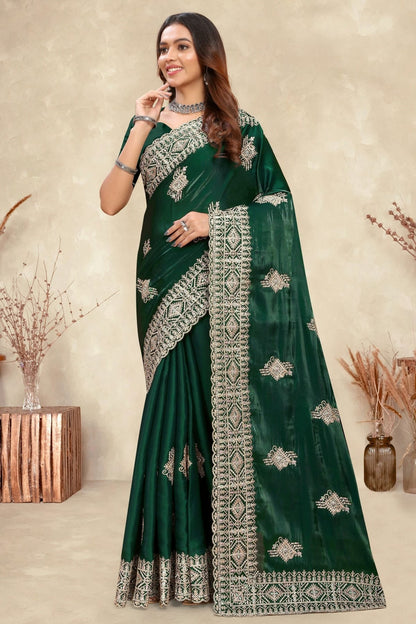 Green Crepe Silk Saree NCSD10910248