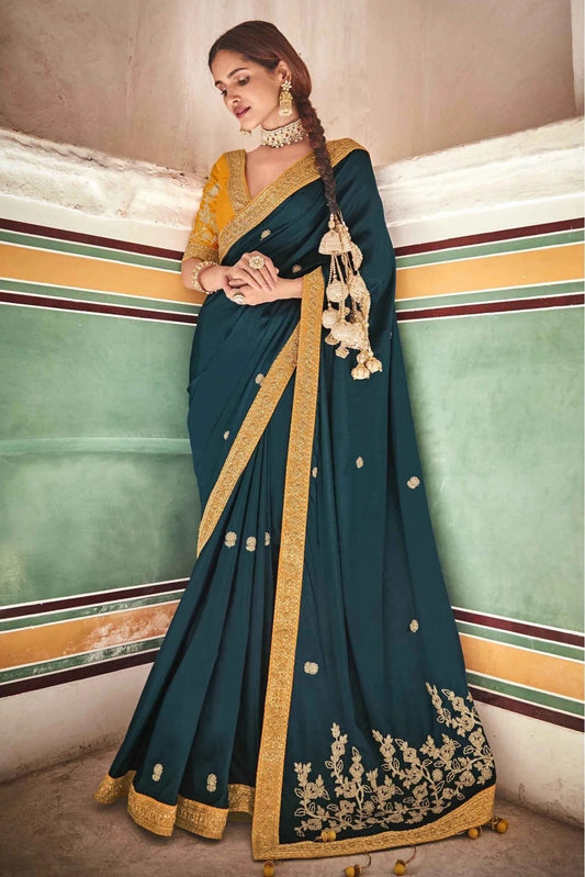 Green Crepe Silk Sequins Saree NCSD10810614