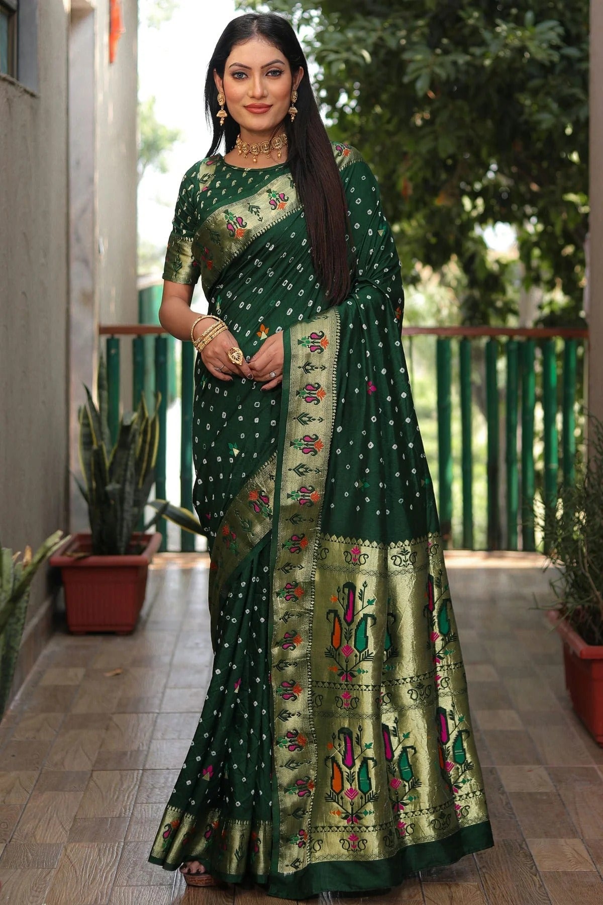 Green Dola Silk Paithani Saree NCSD11112221