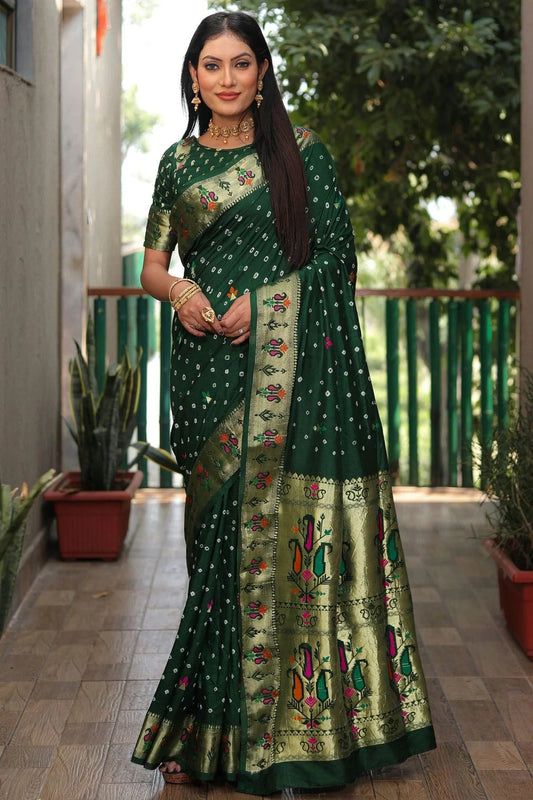 Green Dola Silk Paithani Saree NCSD11112221