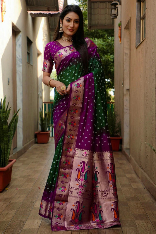 Green Dola Silk Paithani Saree NCSD11112233