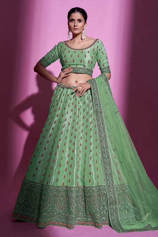 Green Embroidery Gota Silk Lehenga Choli NCLD10810321