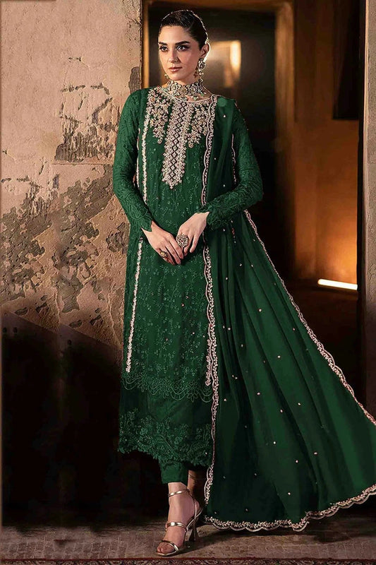 Green Faux Georgette Pakistani Suit NCSM11410131