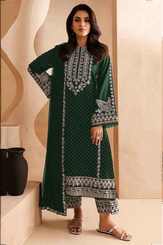 Green Faux Georgette Pakistani Suit NCSM11410250