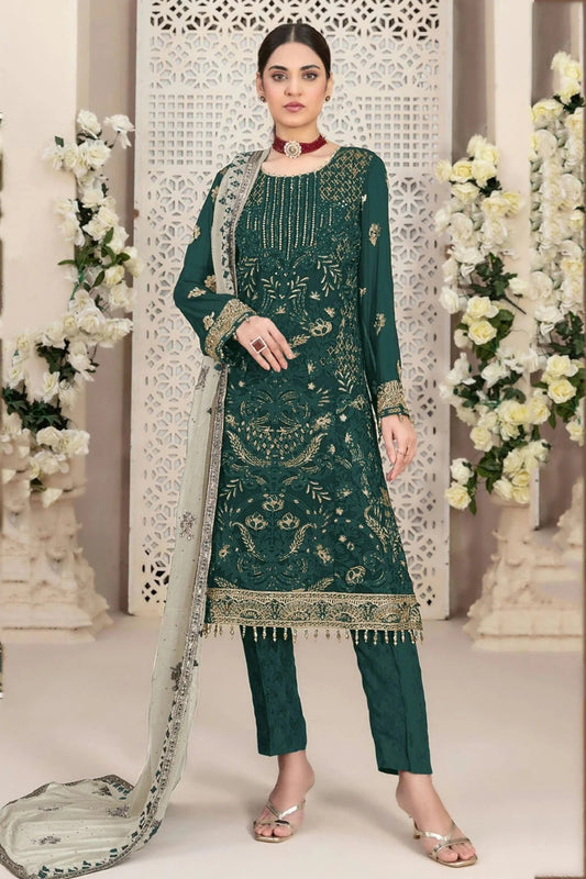 Green Faux Georgette Pakistani Suit NCSM11410564