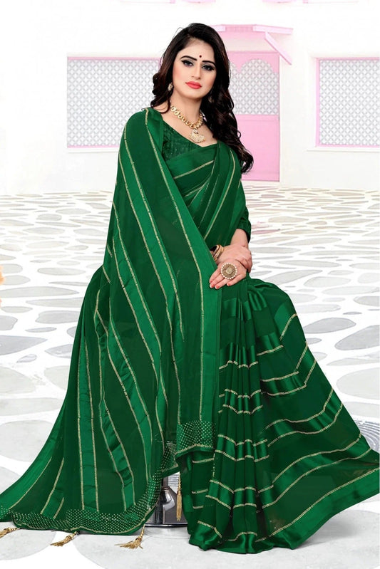 Green Georgette And Satin Designer Saree NCSD11210529