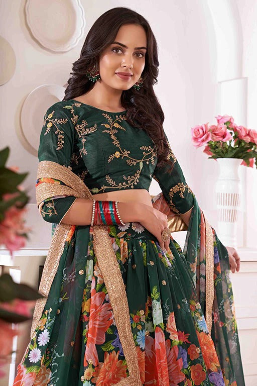 Green Georgette Designer Lehenga Choli NCLC12410161