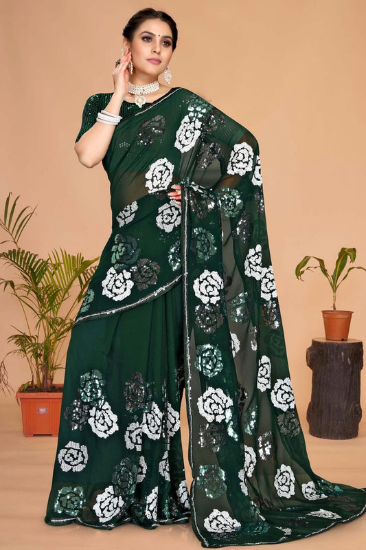 Green Georgette Designer Saree NCSD10910192