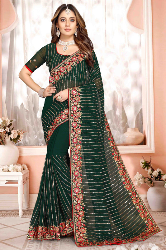 Green Georgette Designer Saree NCSD10910754