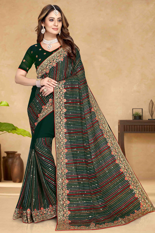 Green Georgette Designer Saree NCSD10910756
