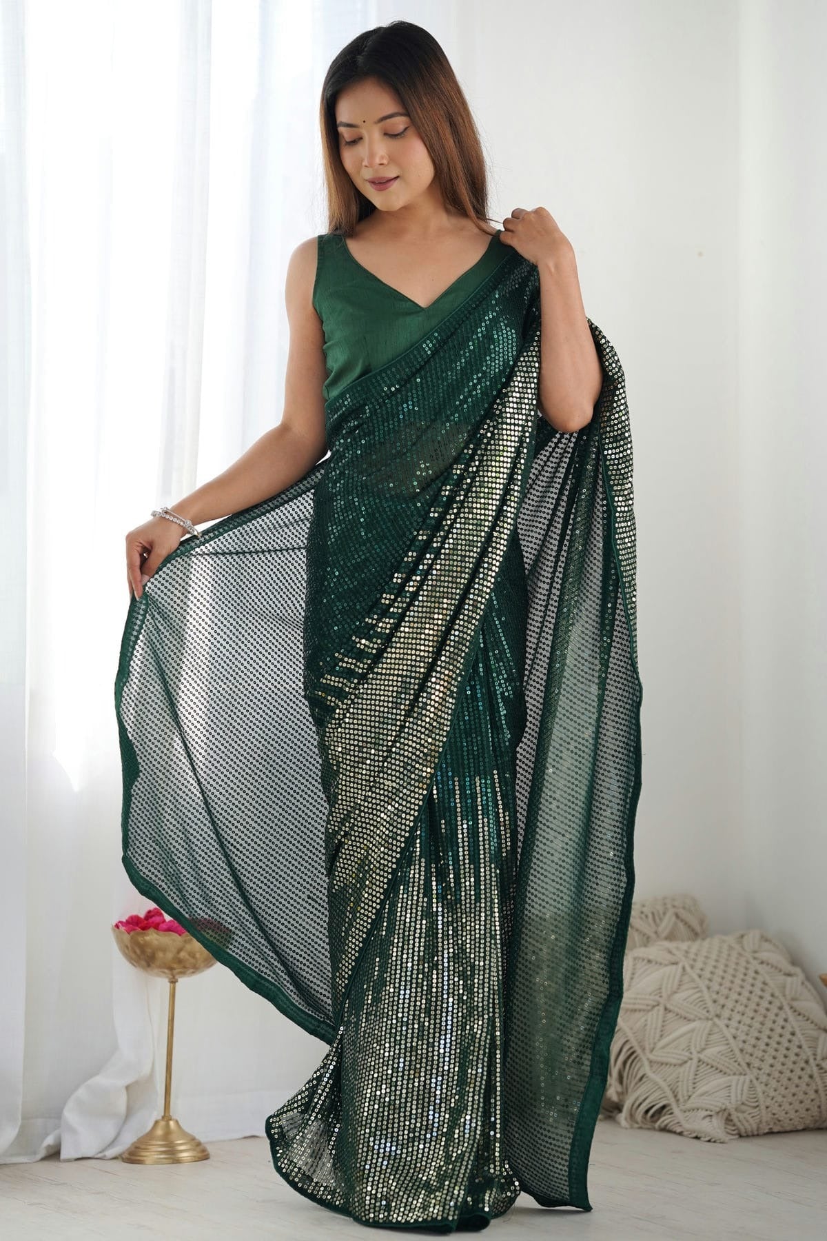 Green Georgette Designer Saree NCSD11111618