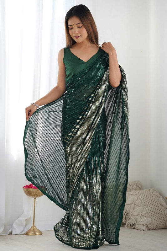 Green Georgette Designer Saree NCSD11111618