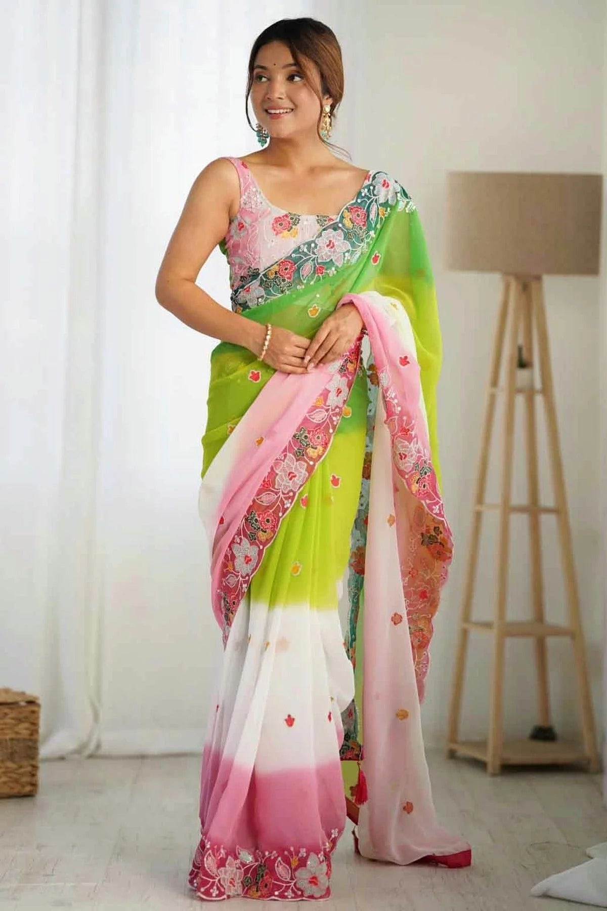 Green Georgette Designer Saree NCSD11111864
