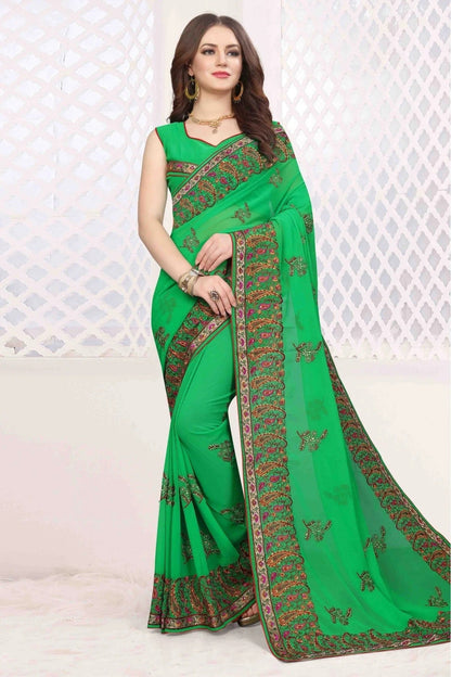 Green Georgette Designer Saree NCSD11210607