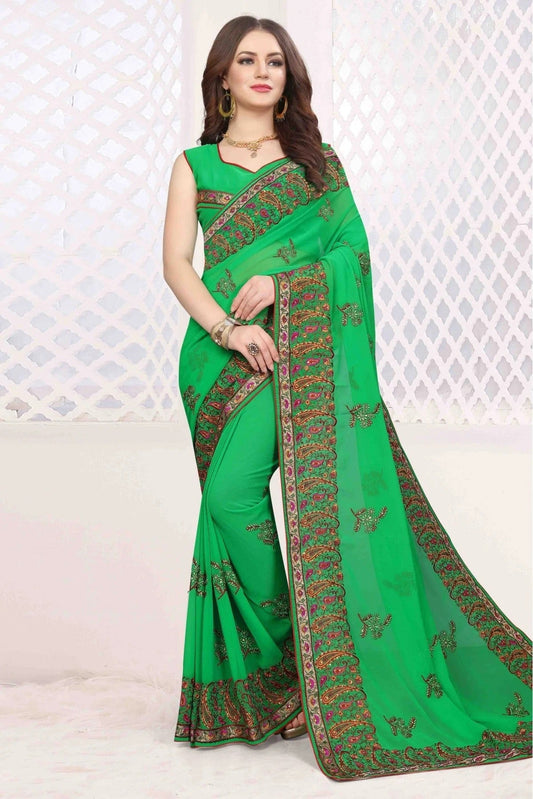 Green Georgette Designer Saree NCSD11210607