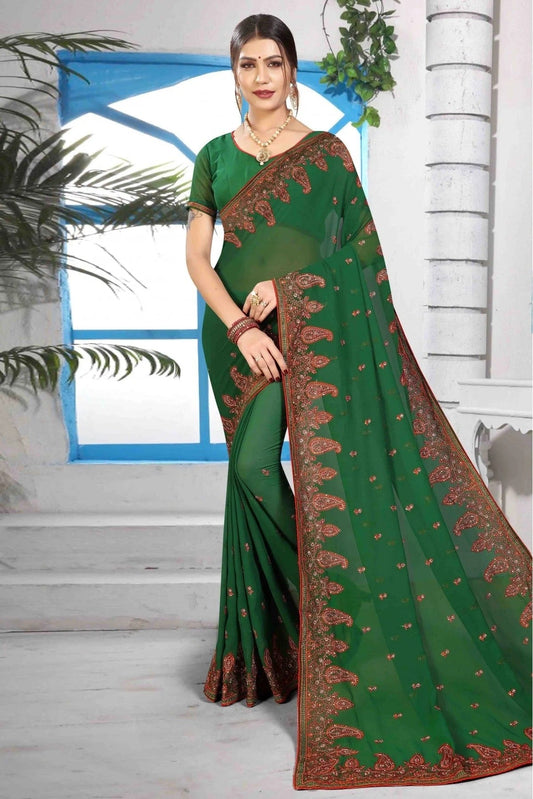 Green Georgette Designer Saree NCSD11210620