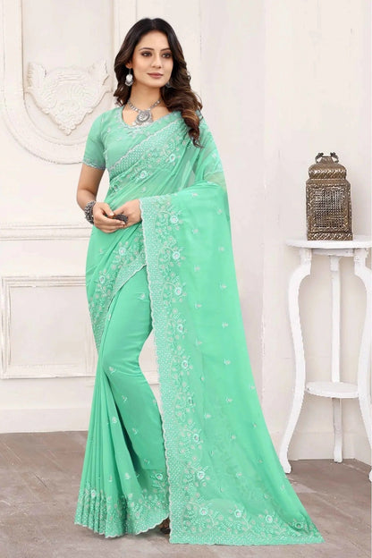 Green Georgette Designer Saree NCSD11210835