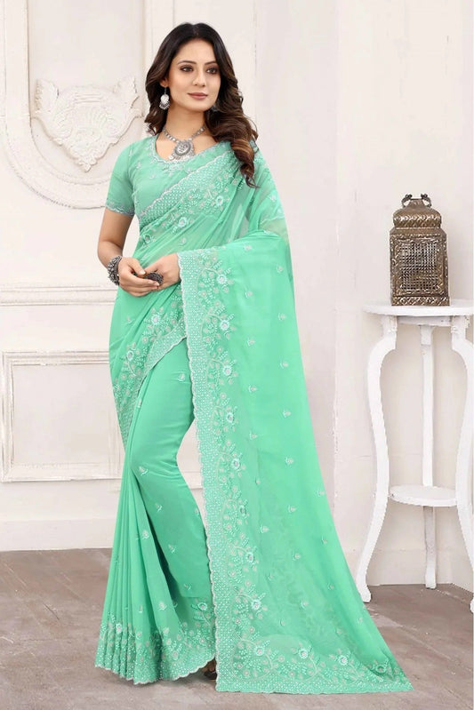 Green Georgette Designer Saree NCSD11210835