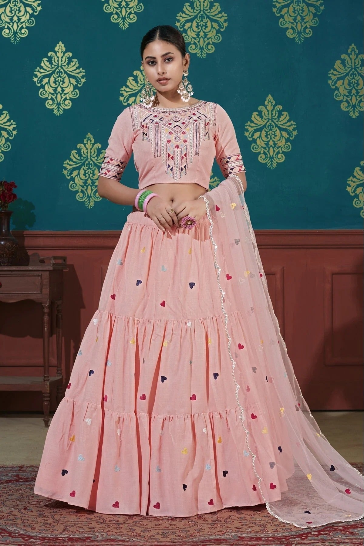 Green Georgette Embroidery Lehenga Choli NCLC11510142