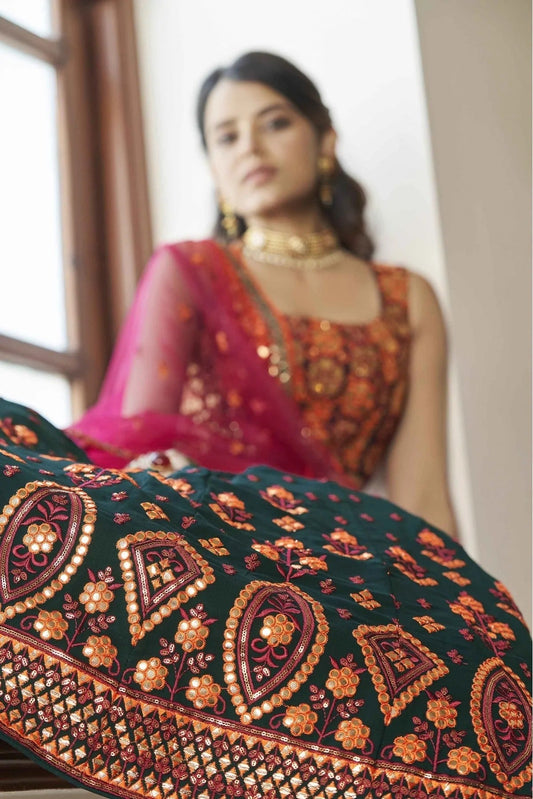 Green Georgette Gota Patti Lehenga Choli NCLC11510153