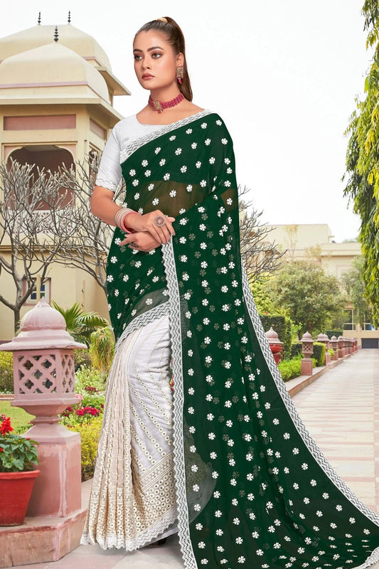 Green Georgette Saree NCSD10910289