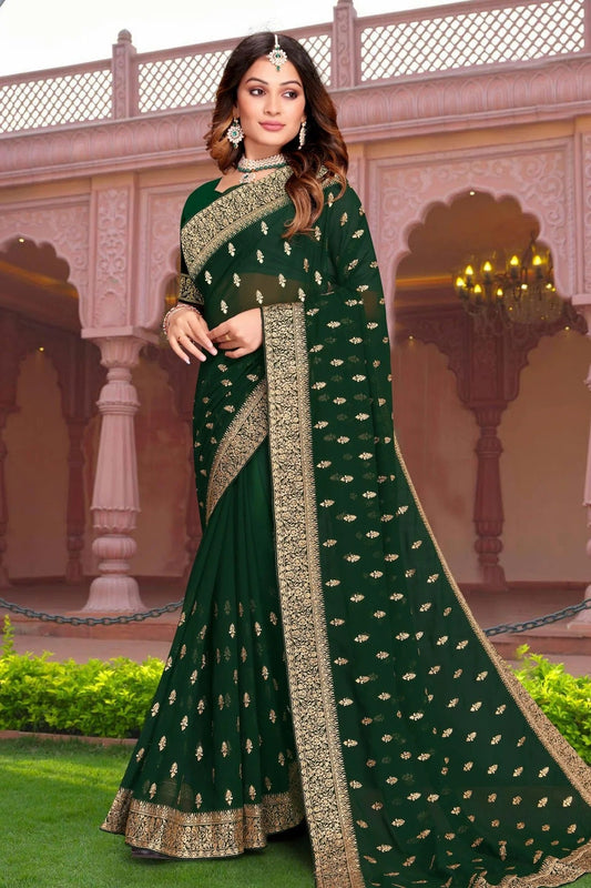 Green Georgette Saree NCSD10910350