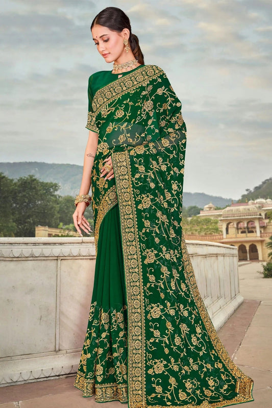 Green Georgette Saree NCSD10910381
