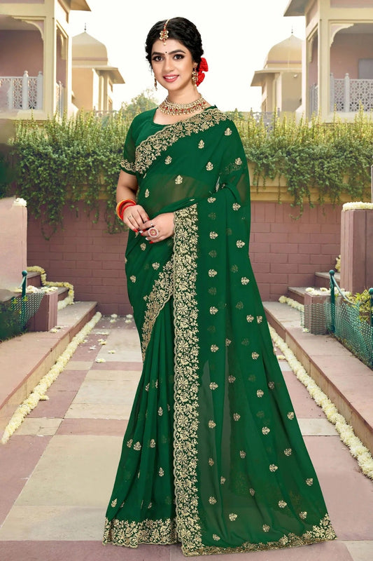 Green Georgette Saree NCSD10910402